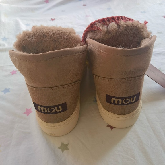 Mou Mou Light Brown Suede Plush Ankle Boots - Picture 3 of 6